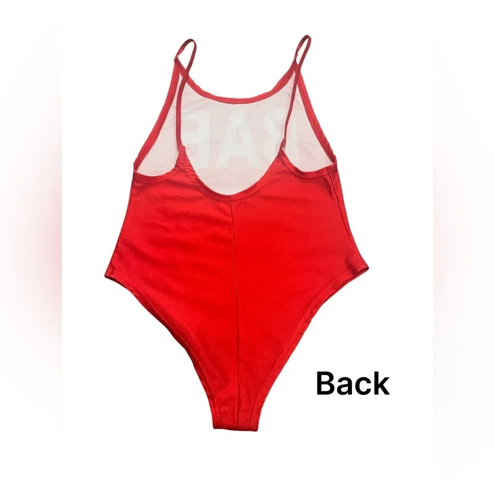 Women Red “Bae Watch” Swimsuit. Size Large. Good Condition. - Picture 7 of 9